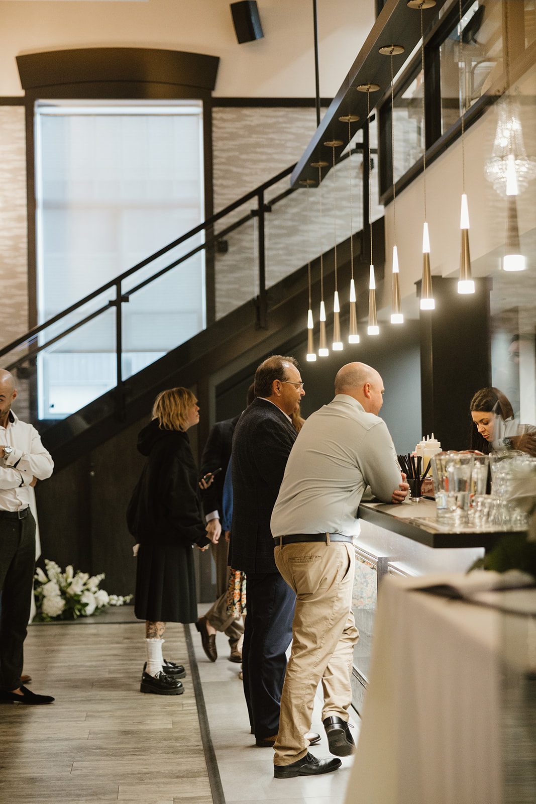 Guests at the bar during reception